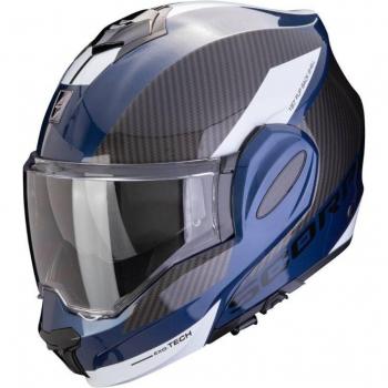 Scorpion Casco Convertible Exo-Tech Evo Team Negro Blanco Azul XL