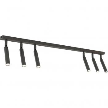 Lámpara de techo moderna Ivi, 6 luces, 90 cm, negra, metal, G9