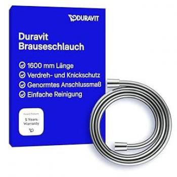 Flexo de Ducha Duravit 1600 mm, Resistente a la Torsión, Cromado