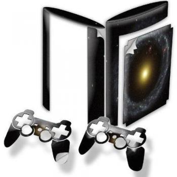 Space 10157, Cosmos, Wrap Around Skin Sticker Decal Vinyl Wrap Cover Protector with Leather Effect Laminate and Colorful Design for PS3 Play Station 3 Super Slim Game Console and 2 Controllers., [Importado de UK]