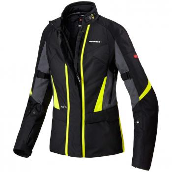D190-486 XS - Spidi Traveler 2 H2OUT Ladies Motorcycle Jacket XS Black Fluo Yellow