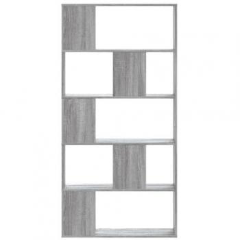 Librería de 5 estantes Sonoma gris 80,5x23,5x162,5 cm multicapa