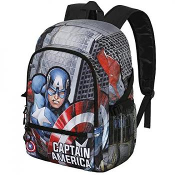 Mochila Karactermania Fight Fan 2.0 Capitán América, 18 x 31 x 44 cm, Producto Oficial, Multicolor, Capacidad 24 L