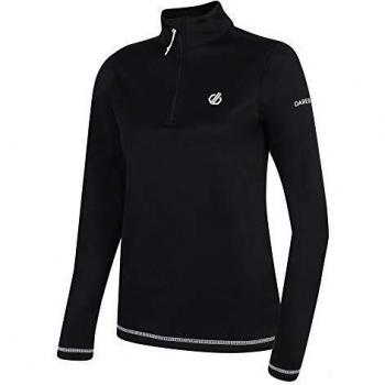Dare 2b Lowline Core Stretch Warm Backed, Secado rápido, Media Cremallera, Capa de Forro Polar Activa para esquí y Snowboard, Mujer, Capa Intermedia elástica, DWL408 80020L, Negro, 48