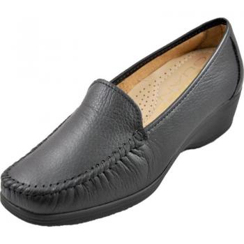 Zapatos para Plantillas Lumel modelo Mocasín Muy Ancho con Plantilla Extraíble Ligero para Mujer en Color Negro