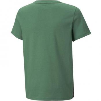 Camiseta Puma Essentials Colour Blocked para Niño en Verde y Negro