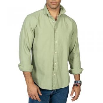 Camisa Veneto Verde Militar para Hombre de Harper & Neyer, Corte Slim, Algodón, Talla XL