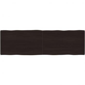 Mesa de comedor de madera tratada de roble con borde natural gris 200x60x6cm