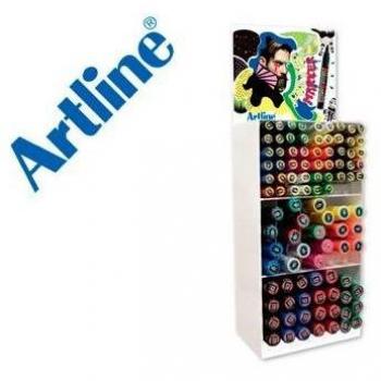 Expositor Artline Poster Marker 96 Unidades Colores Surtidos - 51 Unidades Punta 2 mm, 29 Unidades Punta 6 mm, 16 Unidades Punta 12 mm