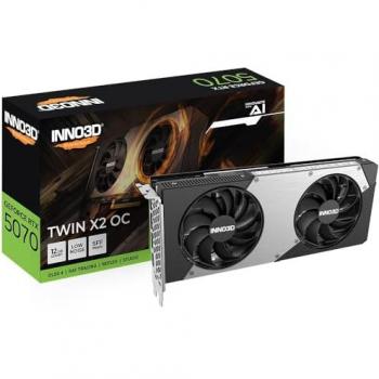 Tarjeta Gráfica Inno3D GeForce RTX 5070 TWIN X2 OC 12GB GDDR7 PCI Express 5.0 HDMI y 3 x DisplayPort DLSS 4