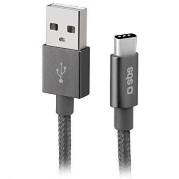 Cable Datos/Carga SBS USB 2.0 - Type C 1,5MTS Gris
