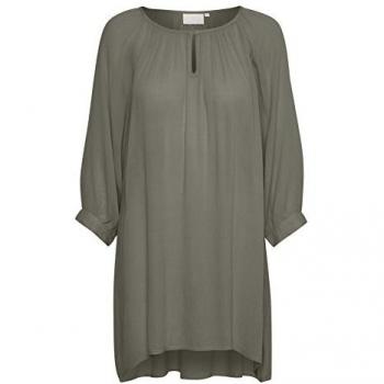 KAFFE Amber Women's Regular Fit 3/4 Sleeve Tunic Blouse in Gray