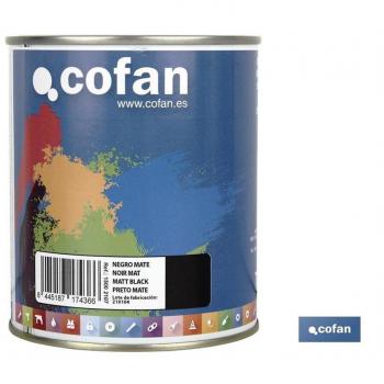 Esmalte Sintético Cofan Color Negro Mate 750 ml