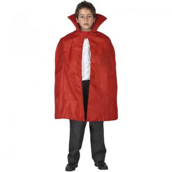 Capa de Vampiro Roja para Niño de 70 cm con Cuello Alto
