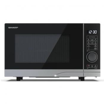 Microondas SHARP YC-PG204AE-S con Grill, 700W, 900W, 20L, 10 Niveles de Potencia, Función Eco, Descongelación y Seguridad Infantil - Color Plateado y
