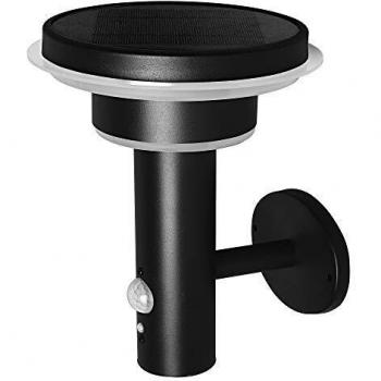 LEDVANCE Endura Style Solar Double Circle 6W 3000K Black Outdoor Wall Light with Motion and Light Sensor