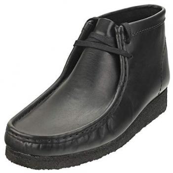 Clarks Originals Black Wallabee Leather Boots for Men - Size 8 UK / 42 EU