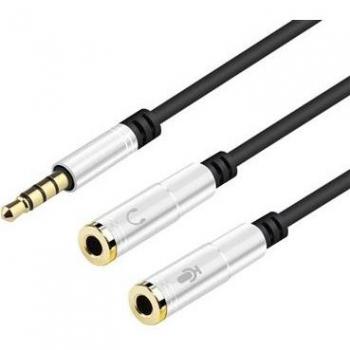 Cable Jack 3,5mm Macho a 2 Hembras - Adaptador para Micrófono y Auriculares