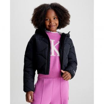Calvin Klein - Chaqueta acolchada de niña negra con capucha