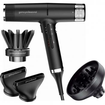Secador Ga.Ma iQ Perfetto 2.0 Zwart, reacondicionado, profesional, tecnología de iones, diseño ergonómico, ligero y compacto, potencia de 2400W, múltiples velocidades y temperaturas ajustables, incluye