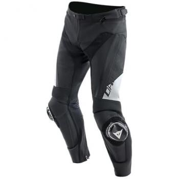 Dainese Pantalones de Cuero Delta 4 Negro y Blanco para Motocicleta (Talla 52)