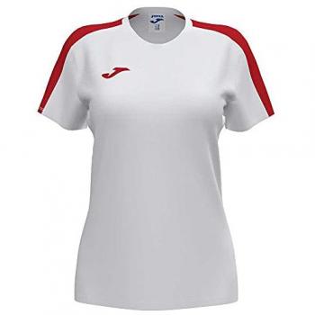Camiseta manga corta mujer Joma Academy III blanca y roja