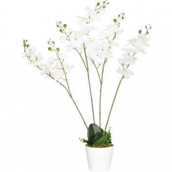 Planta Artificial de Orquídeas Blancas con Maceta