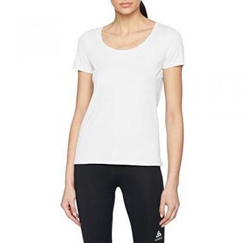 Odlo Camiseta para Mujer S/S Cuello Redondo, F-Dry, Mujer, Camiseta, 550671, Blanco, Large