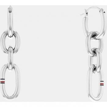 PENDIENTES ARO LARGOS CADENA ACERO TOMMY HILFIGER