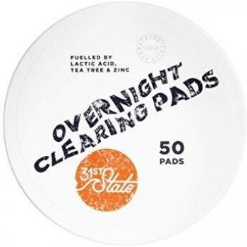 31st State Overnight Cleansing Pads for Men & Teen Guys - Gently Exfoliating Natural Acne Treatment & Mens Skincare Face Wash with Tea Tree Oil, 50 Wipes