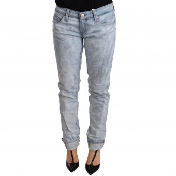 Acht Light Blue Washed Cotton Folded Hem Denim Trouser - W26 | IT40