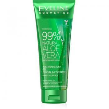 Eveline Cosmetics 99% Natural Aloe Vera Moisturizing Gel for Face and Body with Cooling Effect, 250 ml