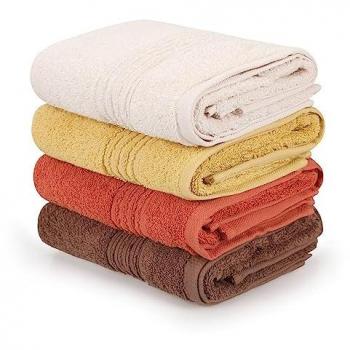 Juego de Toallas de Mano 100% Algodón (4 Piezas) Suavidad Garantizada - Coral, Amarillo, Marrón, Beige