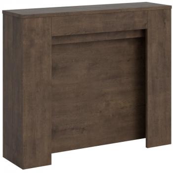 Consola extensible 90x25/211 cm efecto madera nogal Kiba