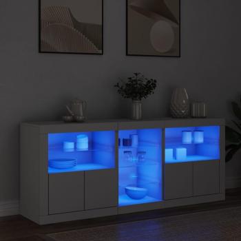 Armario aparador con luces LED blancas 162x37x67 cm