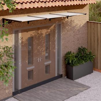 vidaXL Black and Transparent Door Canopy 117.1x35.4 Polycarbonate