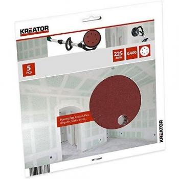 Kreator KRT232011 KRT232011-5 uds. Disco excéntrico ø225 g400, Marrón