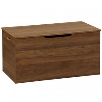 Banco arcón decorativo de madera de nogal Nepal, 80x40x40 cm