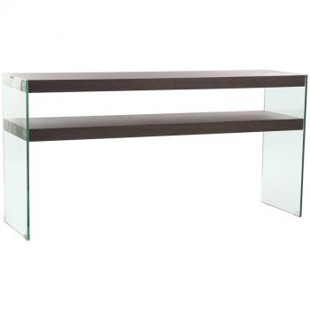 Consola DKD Home Decor Marrón Transparente Cristal Nogal Madera MDF 160 x 45 x 80 cm