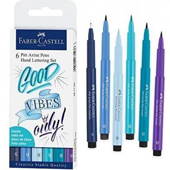 Estuche Faber-castell Pitt 6 Creativ Lettering Azules
