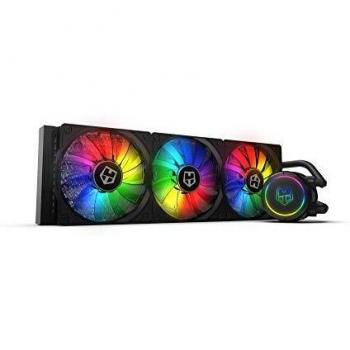 Nox Hummer H-360 -NXHUMMERH360ARGB- Refrigeracion líquida ARGB, compatible con Intel&AMD, 3 ventiladores 120mm PMW, radiador triple base aluminio, bomba base cobre, color negro
