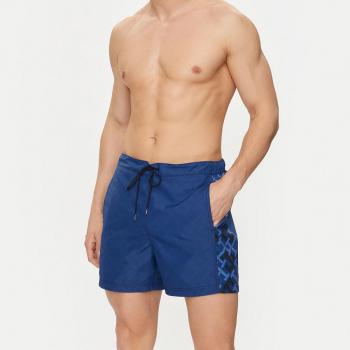 Bañador tipo bóxer Tommy Hilfiger con estampado de monograma TH en color azul, talla S