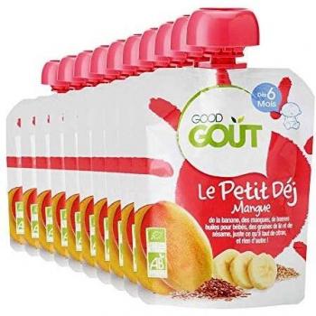Gourde Bio de Mango para Bebés a Partir de 6 Meses - Good Goût - 70 g - Sin Azúcares Añadidos