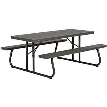 LIFETIME 60112 - Mesa con bancos plegable ultrarresistente lifetime 183x76x74 cm uv100 marrón
