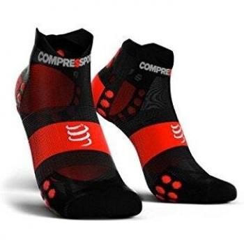 Compressport - Calcetines Running Bajos Ultralight V3 [compressport] - T2, Negro/Rojo