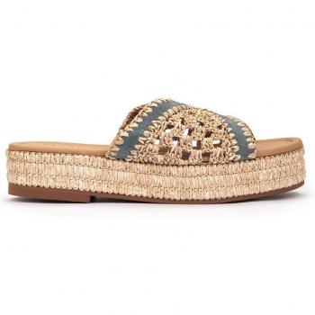 Pedro Miralles - Sandalias de plataforma de mujer de serraje en color azul
