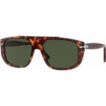 Persol PO3261S Col. 24/31 Unisex Square Havana Sunglasses, Brown, Size: 54 MM