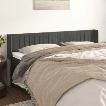 Cabecero de terciopelo gris oscuro 163x16x78/88 cm Vidaxl