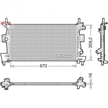 Radiador de refrigeración del motor DENSO DRM10114