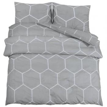 Juego de funda nórdica gris 200x200 cm en algodón